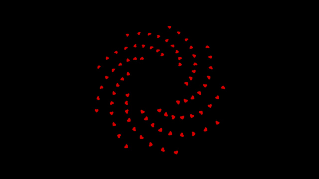 animación del patrón muchos corazones dispuestos patrón en espiral, elementos de diseño para el día de san valentín.