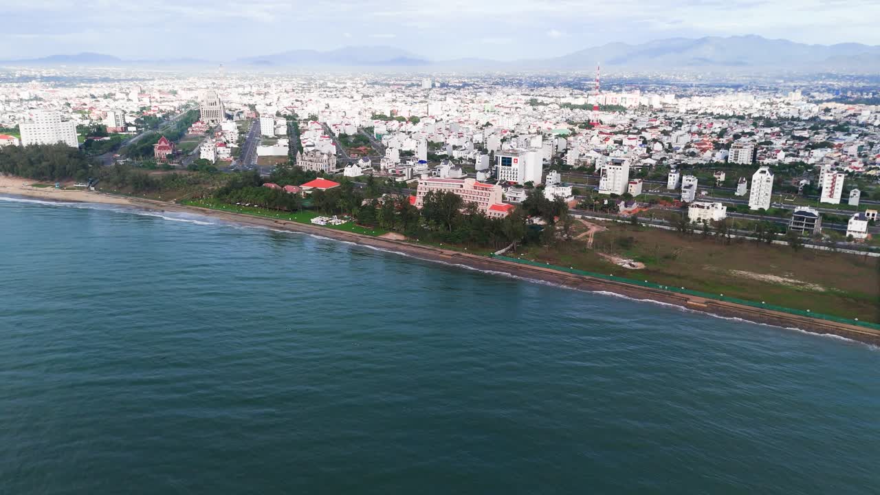 Aerial View of the Beautiful Coastline and the Beach.