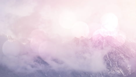 animation of the word vibes written in white and black over backlit misty mountainside