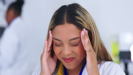 Doctor,-stress-or-woman-in-headache-massage