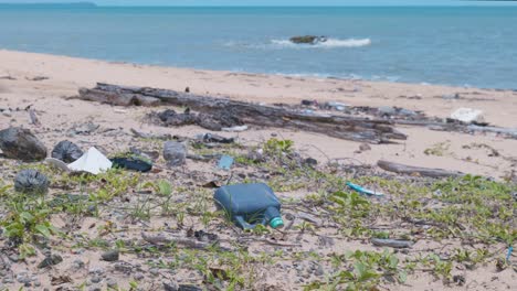 rubbish washed up on a remote beach in far northern australia