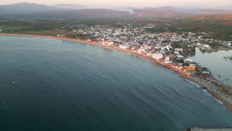 barra de navidad méxico jalisco aérea al atardecer
