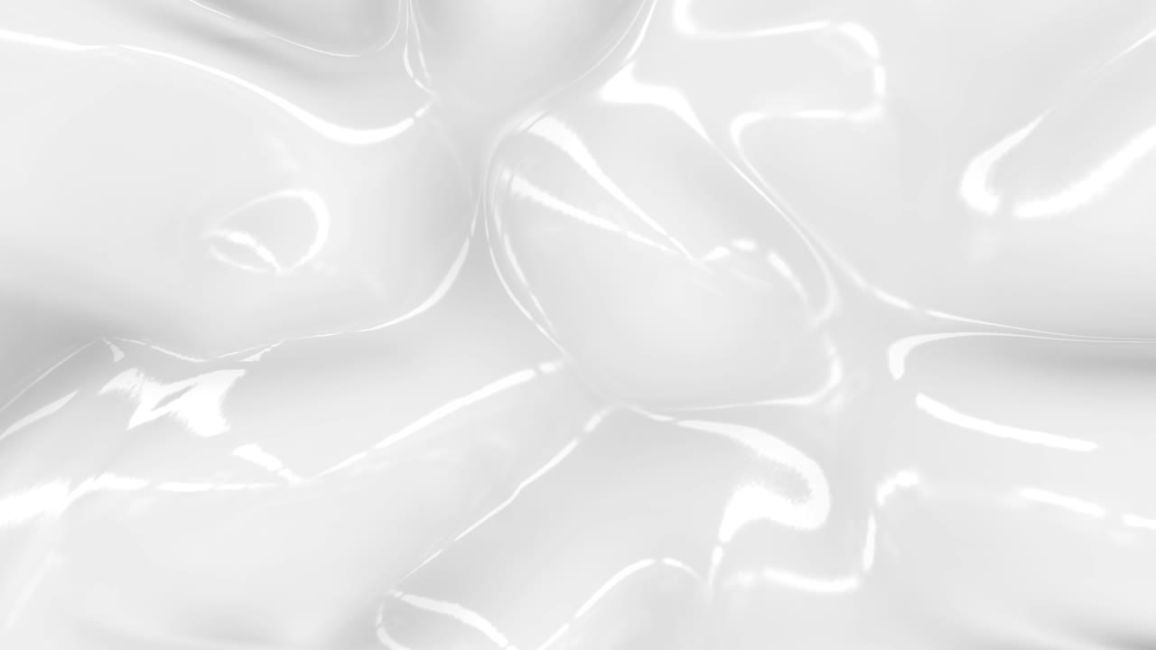 액체 추상 백색 배경: 부드러운 반이는 텍스처 3d 렌더링 루프