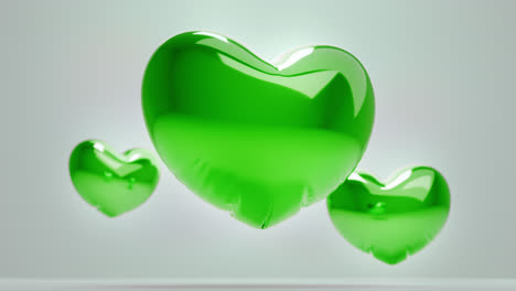 green balloon hearts