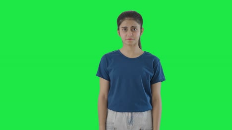 Angst-Indische-Teenager-Mädchen-Angst-Vor-Jemandem-Greenscreen