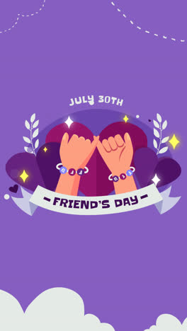 motion graphic of flat background for international friendship day celebration