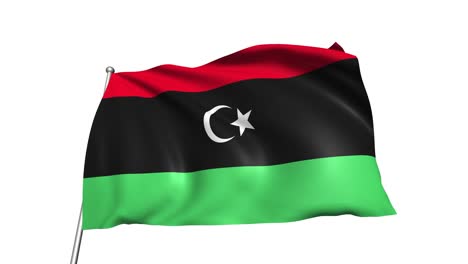 flag of libya with fabric structure in the wind (alpha channel, loopable)