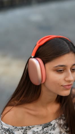 woman wearing headphones