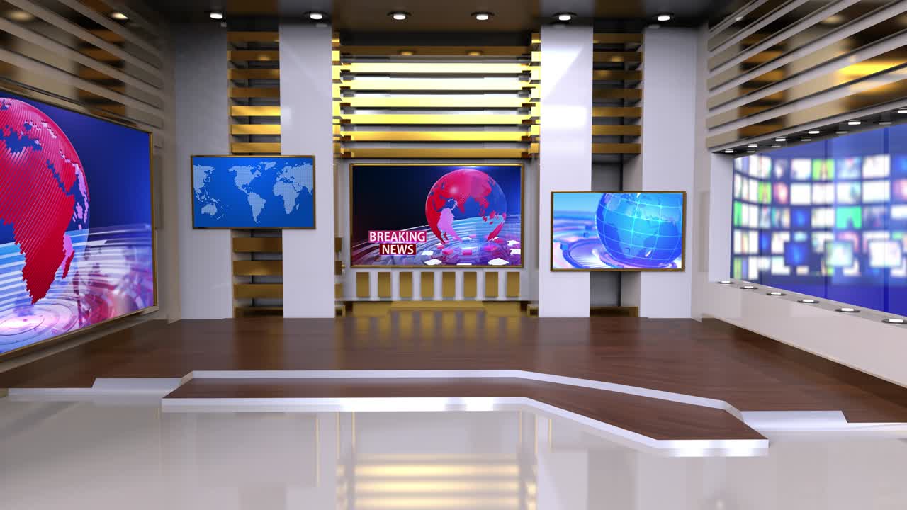 3d 가상 tv 스튜디오 뉴스 루프