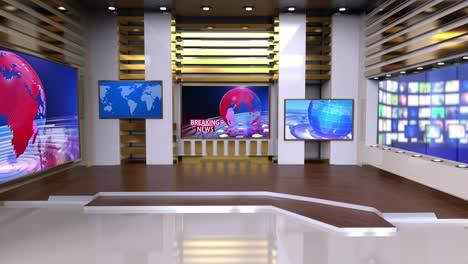 el bucle de noticias del estudio de televisión virtual 3d