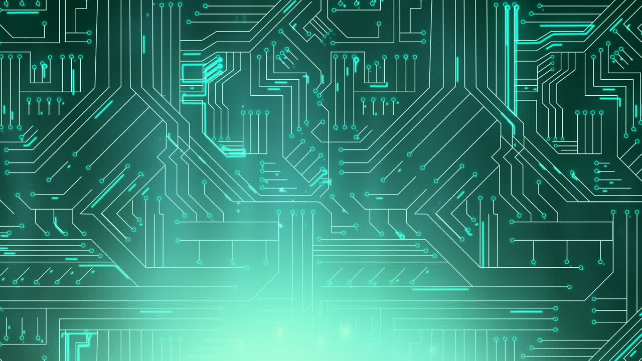 placa de circuito brillante de color verde