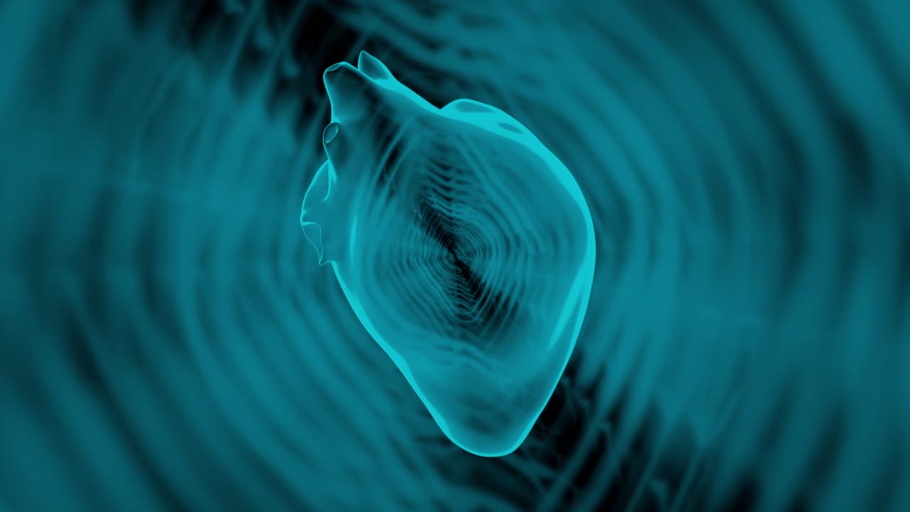 абстрактное синее сердце 3d иллюстрация