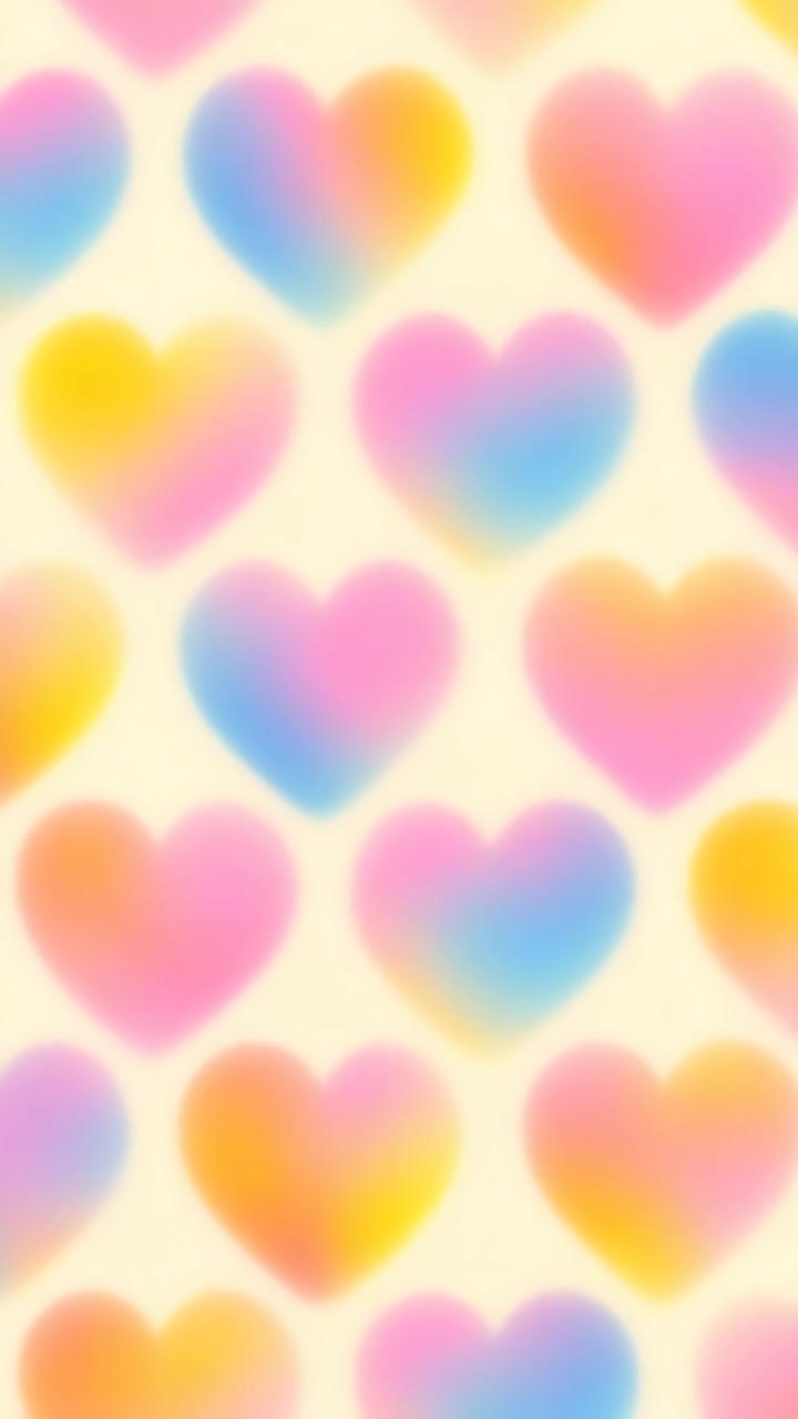 Animated Pattern of Soft Gradient Hearts Moving Downward