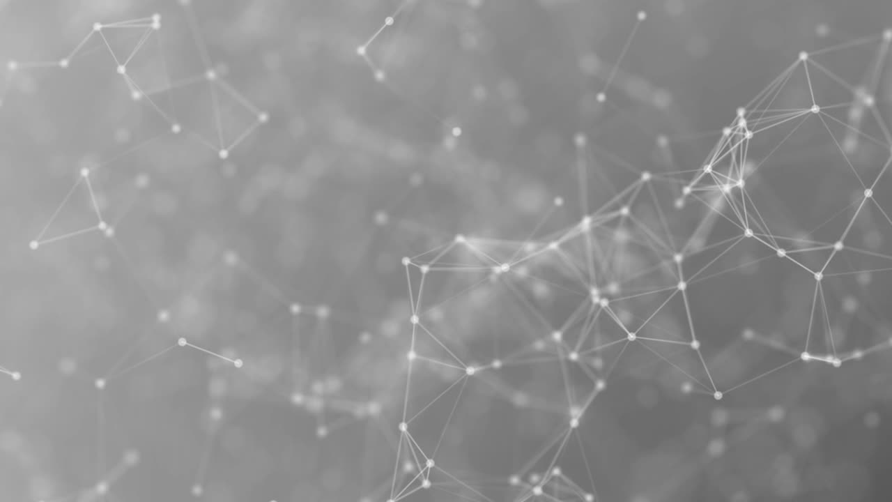4K Abstract Futuristic Data Connections Background - Communication of the points with each other - Technology Concept - Abstract Geometric Triangles Background - Abstract web background - Digital Abstract Background Connections With Copy Space - Gray