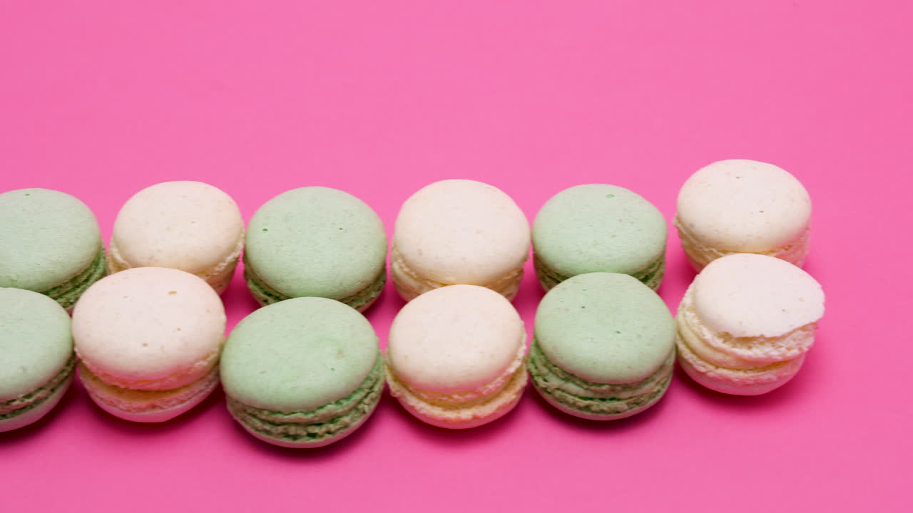 Macarons on a Pink Background