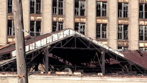 broken windows of of michigan central station in detroit, michigan, usa