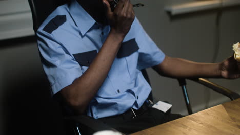 African-american-man-relaxing-at-the-desk