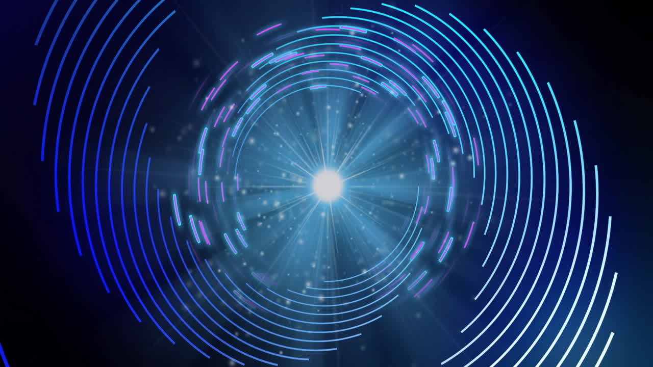 Creating animation, glowing circular patterns and light beams in digital design