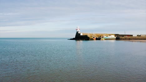 the low angle on the lighthouse in balbriggan