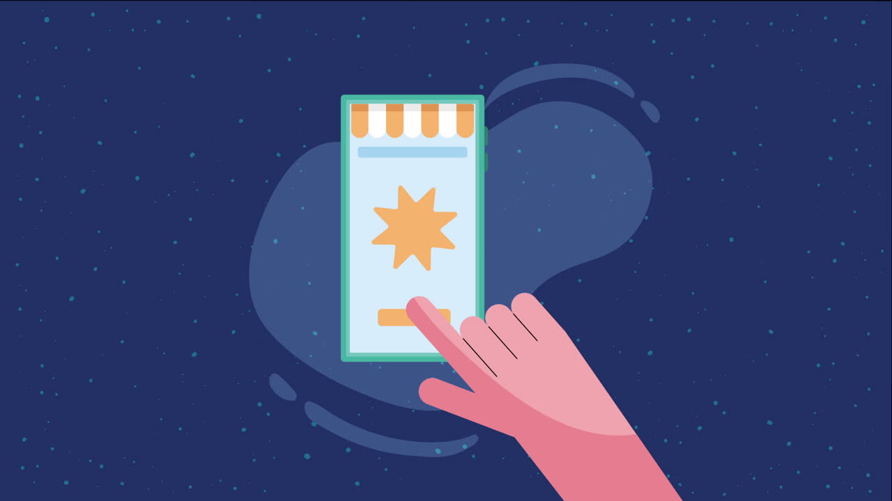 smartphone device with ecommerce animation