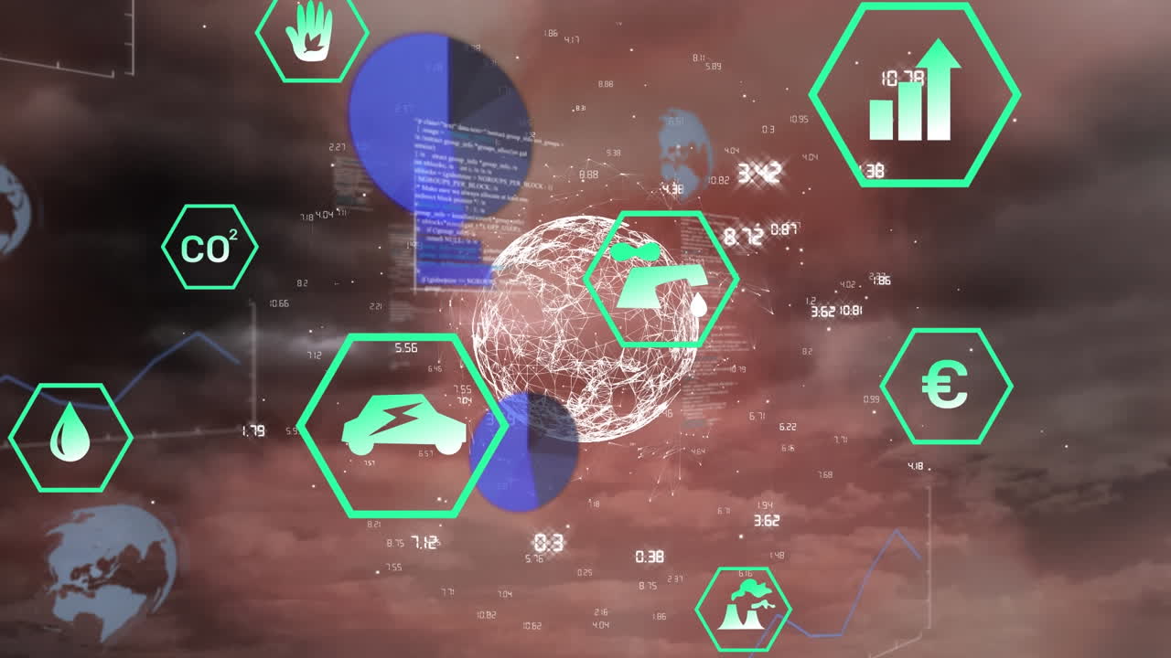 전 세계 데이터 프로세싱의 애니메이션