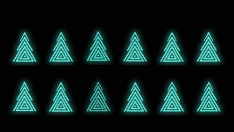 modern green christmas trees pattern with neon light