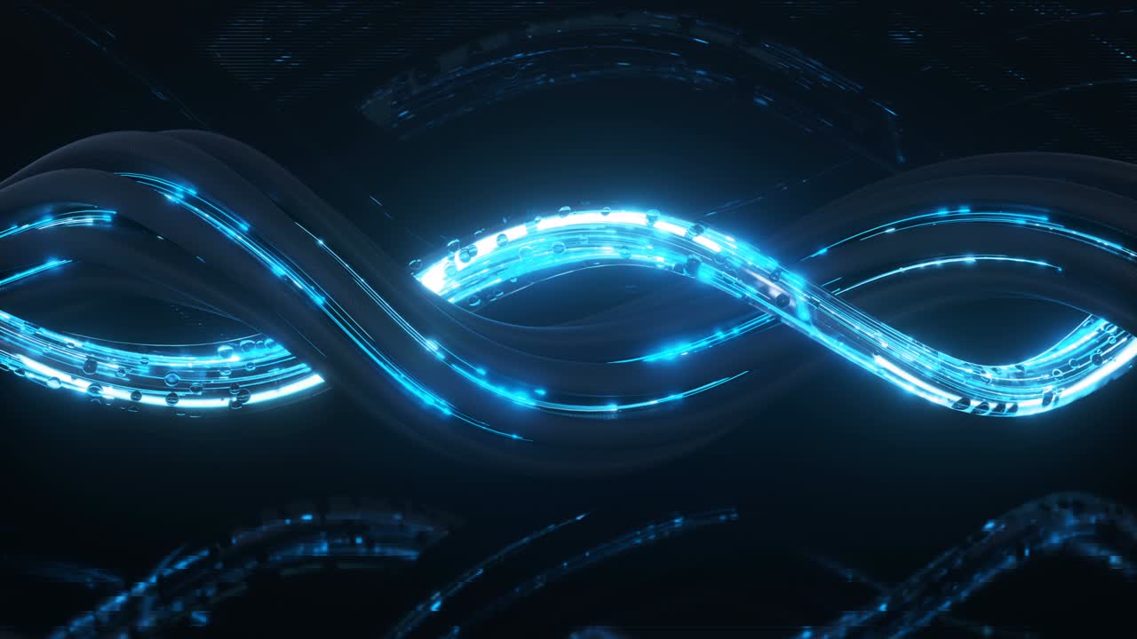 forma śruby z niebieskimi śladami światła 3d renderowanie animacji pętli bezszwodowej