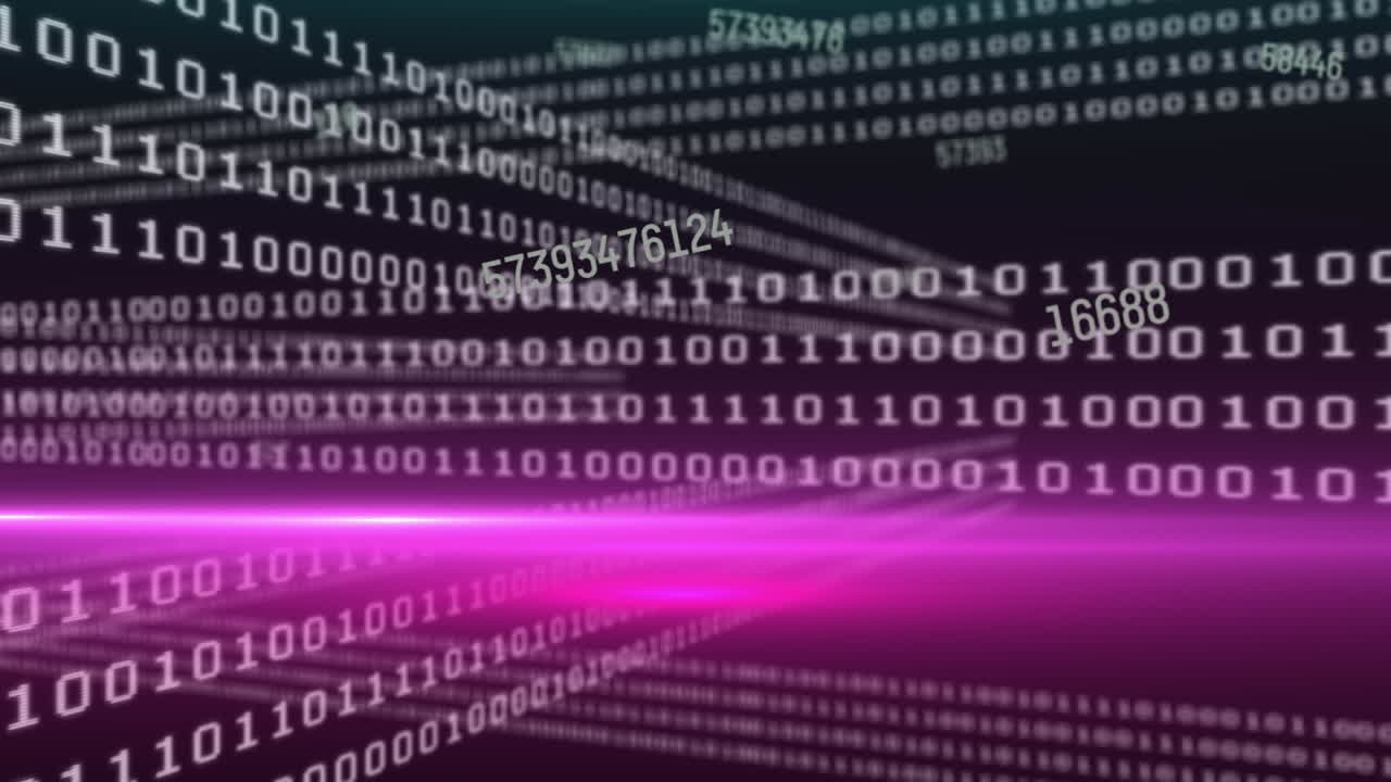 Animation of binary coding over data processing