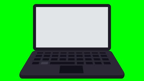 animation of typing laptop with blank screen.