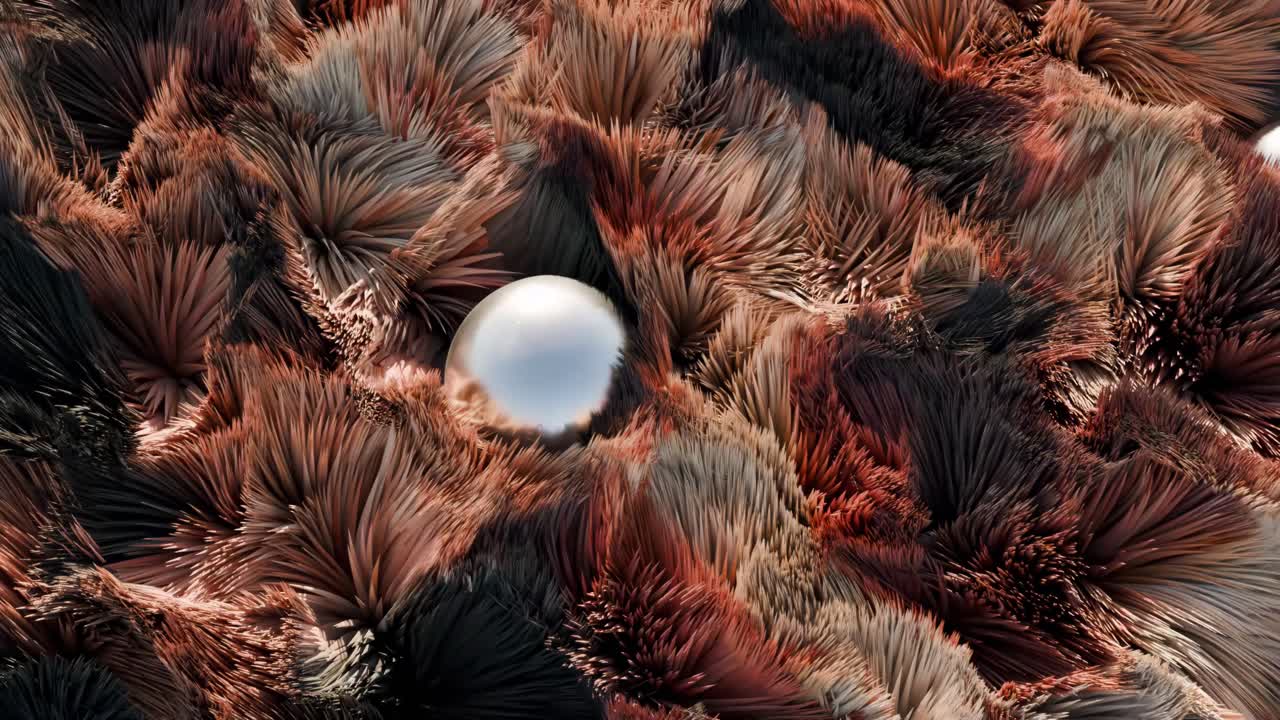 textura de pelaje abstracta con esferas metálicas