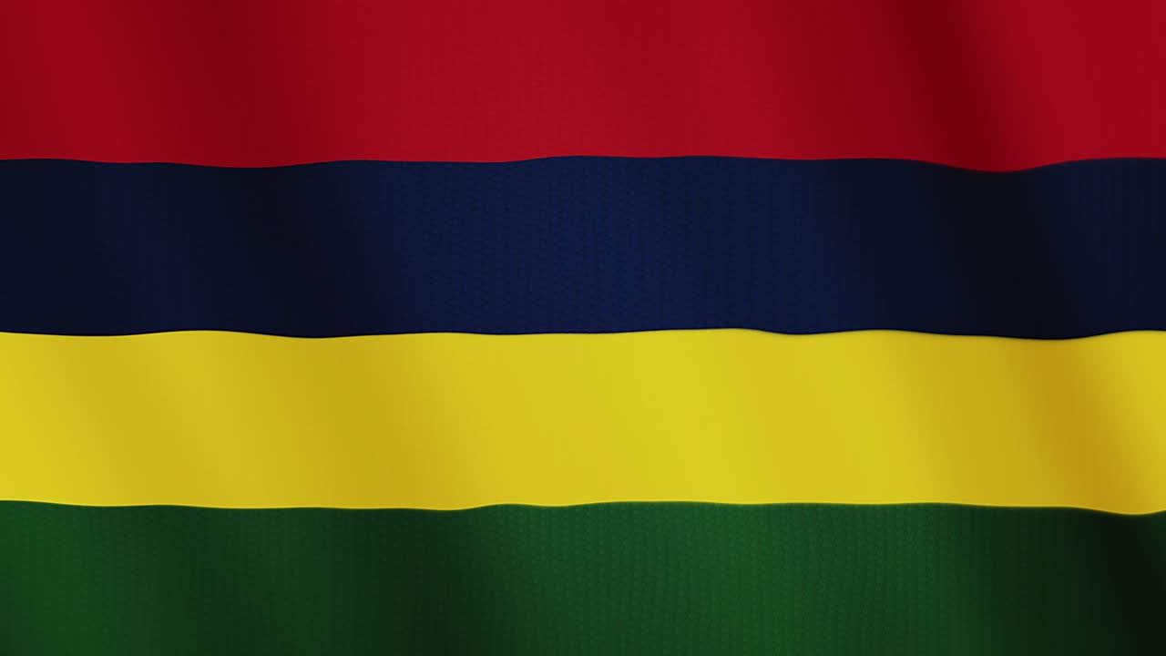 Mauritius flag waving animation. Full Screen. Symbol of the country