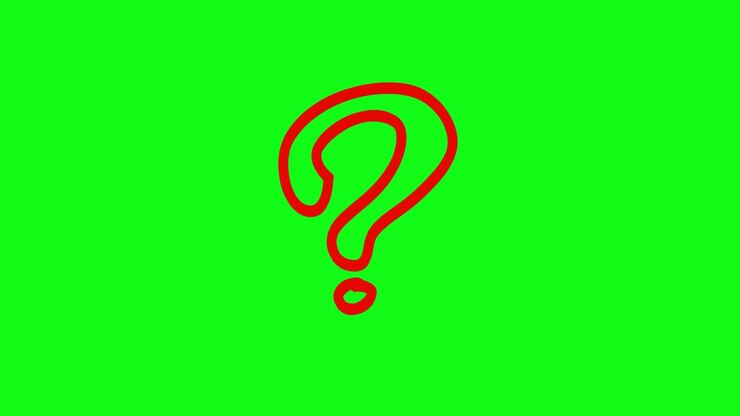 Red Question Mark Symbol on Green Screen Background