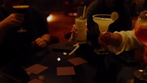 group of friends enjoying drinks together