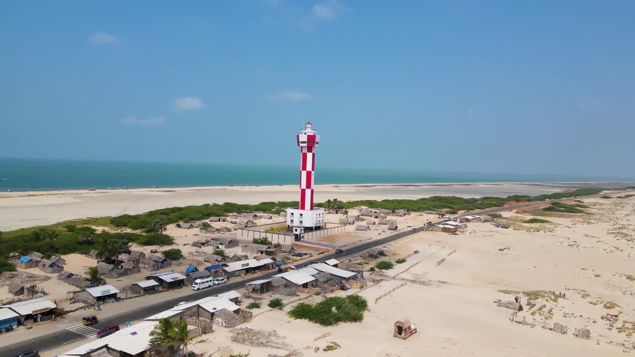 Breathtaking aerial drone shot of Dhanushkodi’s tranquil seascape, where solitude meets natural wonder.