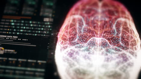 Futuristic-head-up-display-of-virtual-holographic-biomedical-brain-neuron-pathology-and-diagnostic-scan