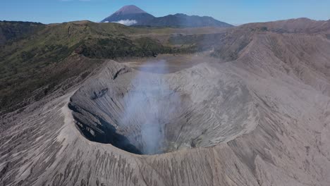 aerial view of mount bromo eruption, java, indonesia