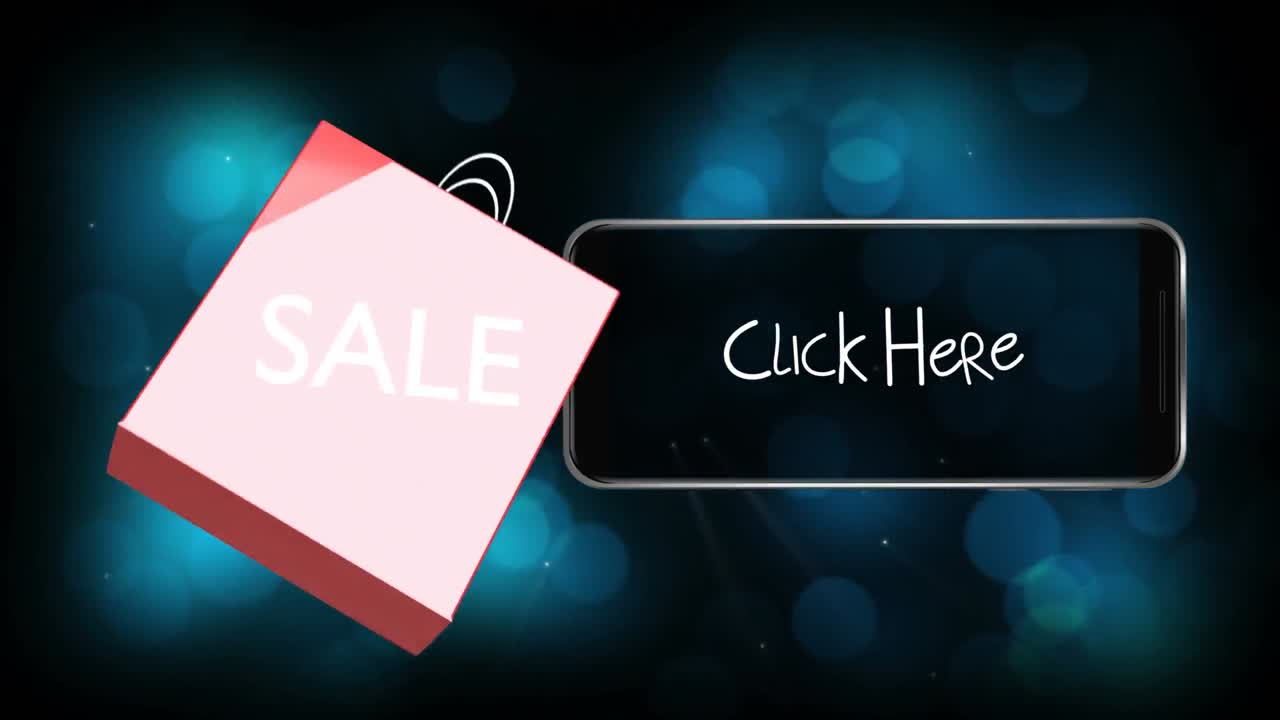 단어의 애니메이션 여기를 클릭 단어와 함께 스마트 폰의 검은 화면에서  ⁇ 박이는 여기를 클릭