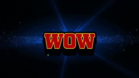 animation of wow text and spots on black background