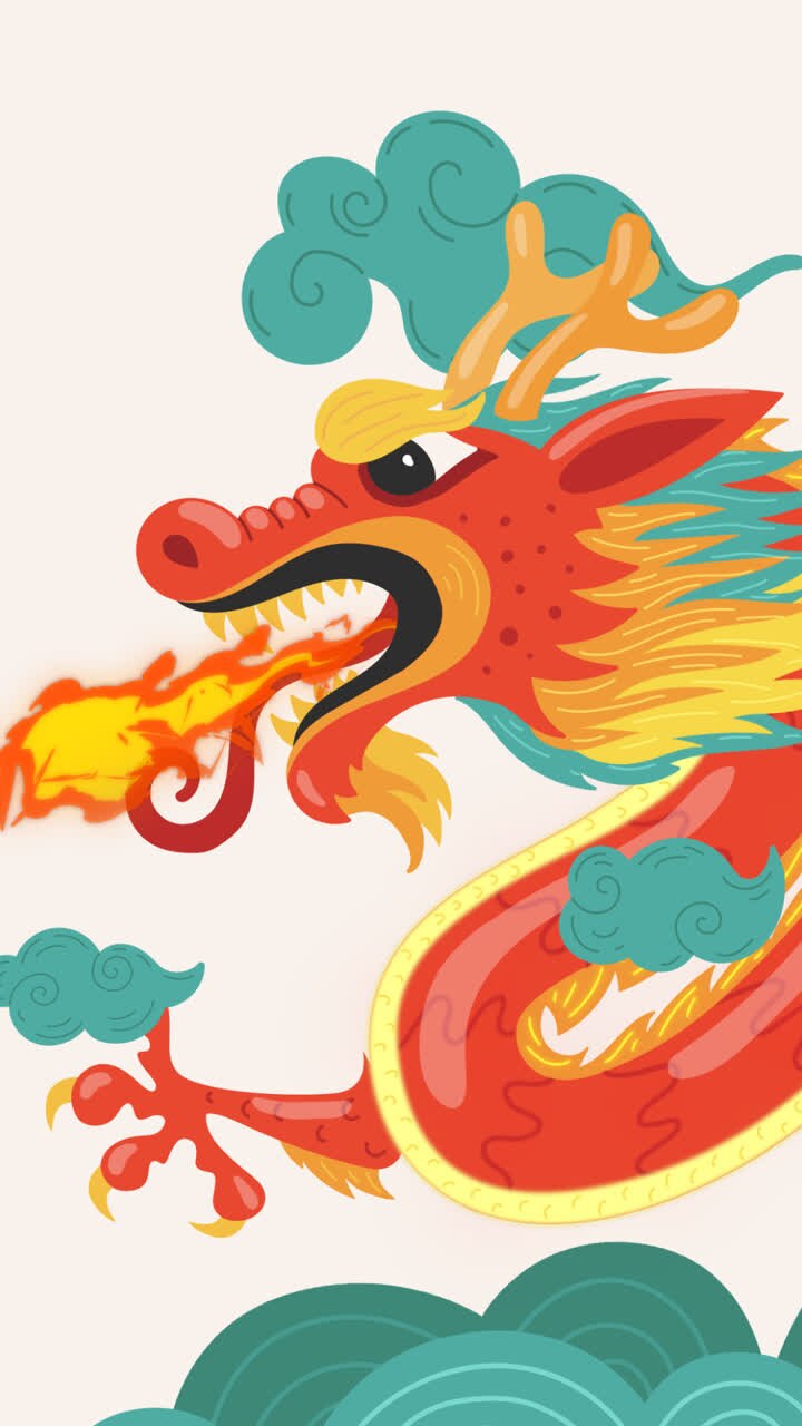 Motion Graphic of Flat background for chinese new year festival