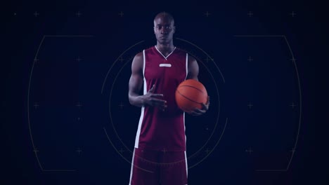 animation of digital interface over basketball player