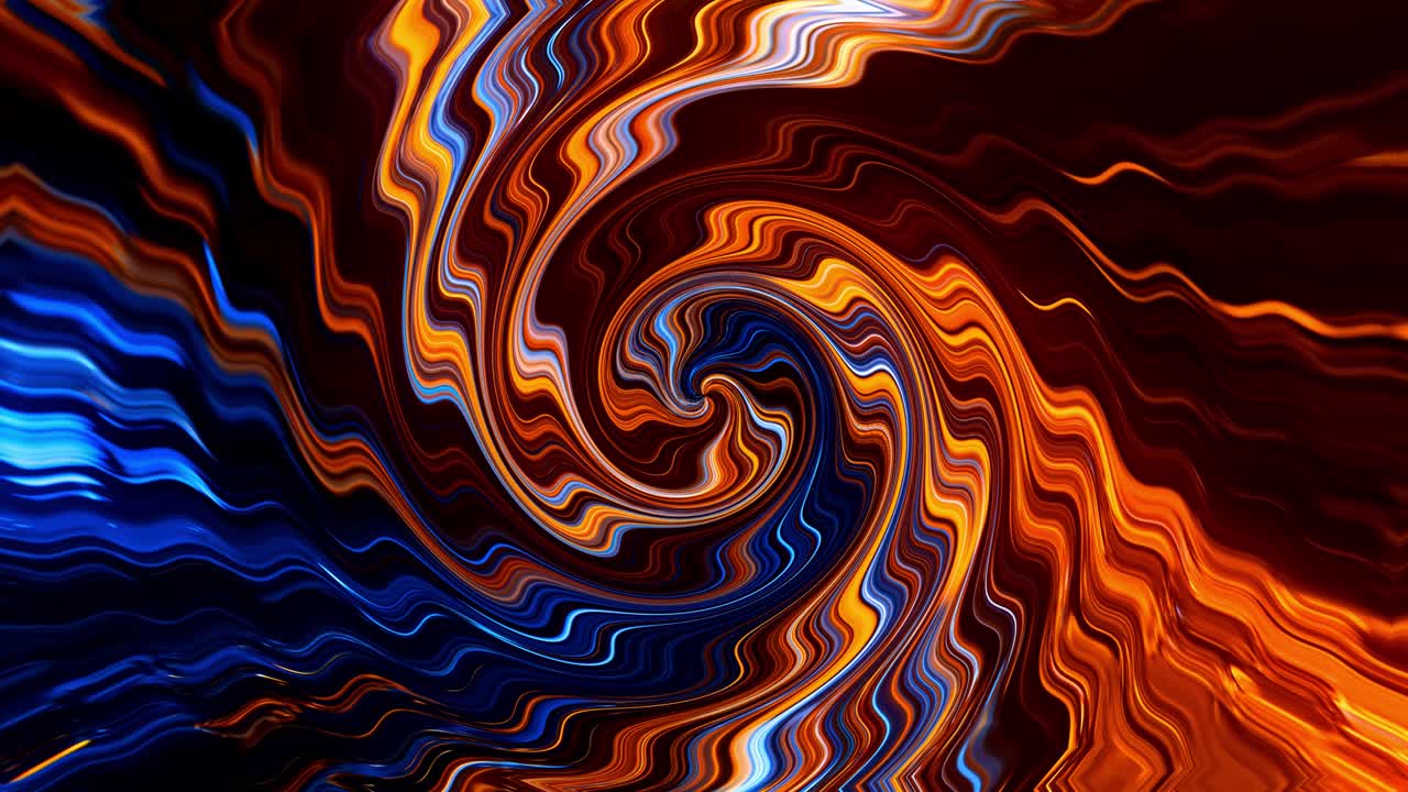 rotación de círculos brillantes y brillantes. colores azules y amarillos. imágenes futuristas. abstracción de neón fluorescente