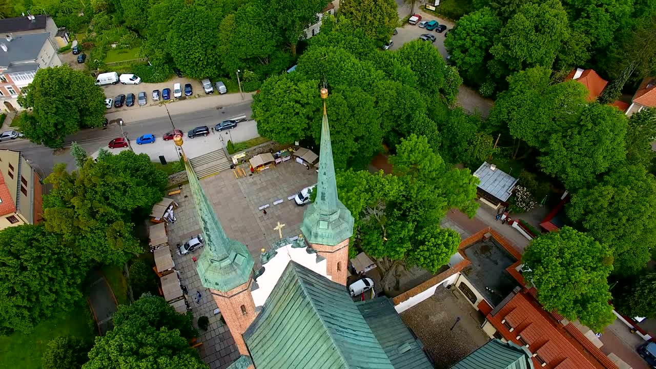 desde el aire: parque público oliwa en sopot, polonia