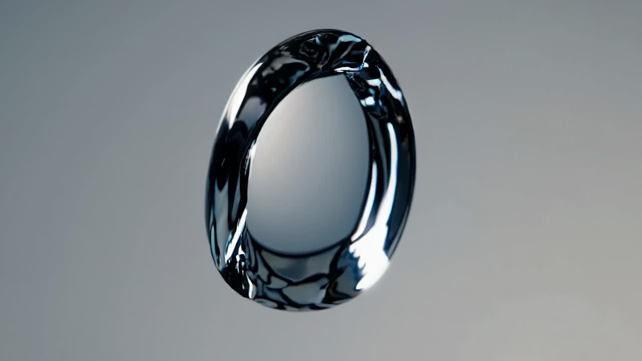 A sleek, metallic ring floats against a soft gradient background