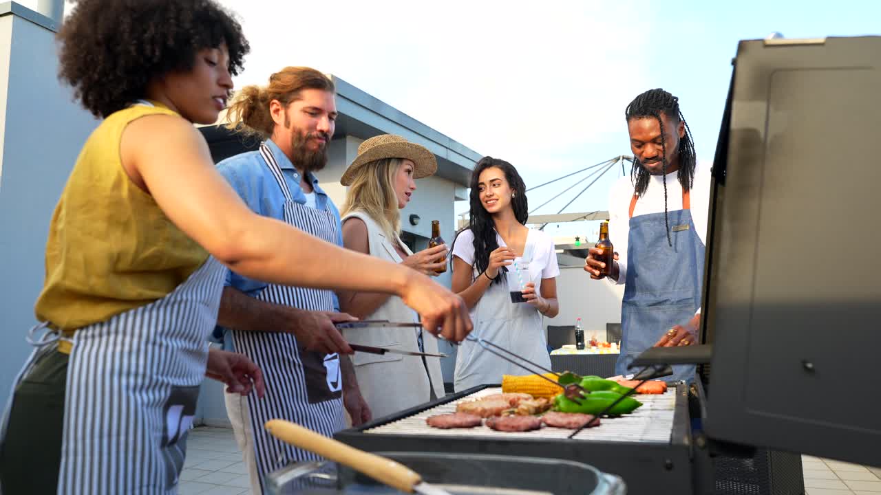 People enjoying a barbecue party