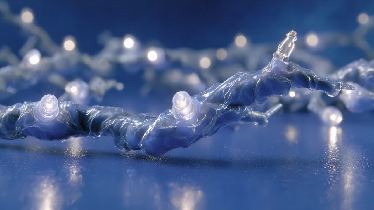 A Close-Up Exploration of Twinkling LED Fairy Lights Wrapped in Colorful Plastic, Creating an Enchanting and Festive Atmosphere Against a Dazzling Background