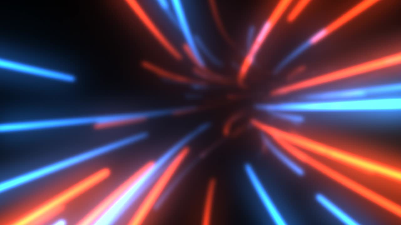 volare in una tecnologia futuristica di flusso di dati tunnel di linee luminose - 4k seamless loop motion background animation