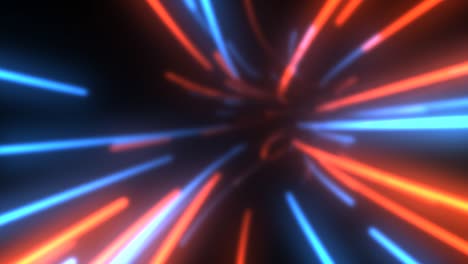 volando en la tecnología de flujo de datos futurista túnel de líneas brillantes - 4k animación de fondo de movimiento de bucle sin costuras