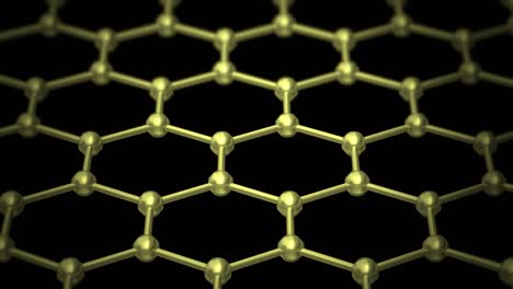 graphene atom nanostructure loopable animation. nanotube in form of honeycomb. concept nanotechnology and sciences. 3d animation