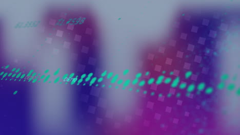 animación del gráfico sobre fondo azul, rosa y gris