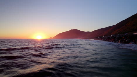 Drone-shot-off-the-coast-of-california---Thorne-Beach-at-Sunset